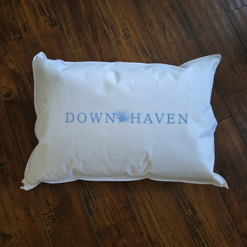 DownHaven Luxury White Down Filled Pillow Washable Standard/Queen 20 x 28 Inch - Picture 4 of 12